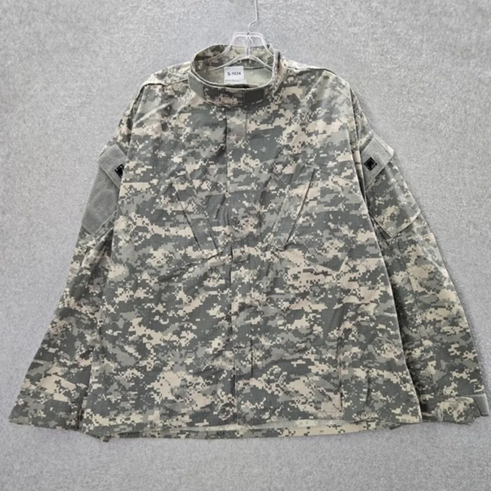 US Army Men Jacket Large‎ Digital Camo Utility Pocket Ripstop ACU Coat
